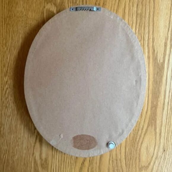 Framed Cross Stitch Ballerina Shoes In Gorgeous white with Gold Oval Wood Frame - Picture 4 of 8